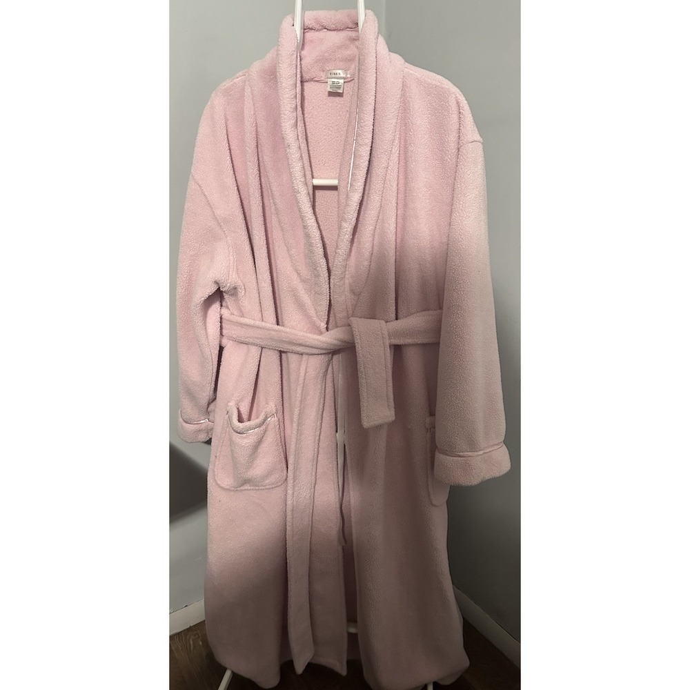 Vintage Pink Kmart Women Robe Size XL-Plush-pink W/Belt-